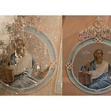Медальон с изображением св евангелиста Луки до и после реставрации